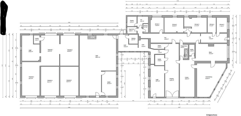 Zweifamilienhaus mit Scheune und großen Eigentumsgrundstück – Bild 12