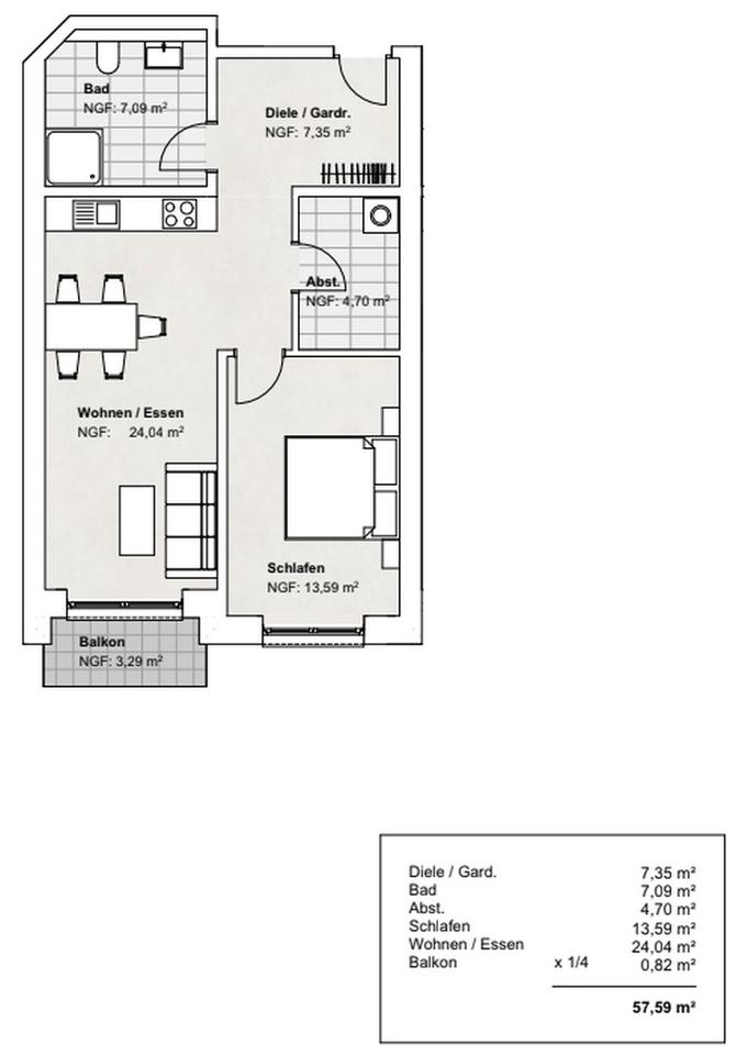 Wohnen mit Stil: 2-Zimmer-Neubauwohnung mit Balkon – ca. 57 m² in Fümmelse – Bild 5