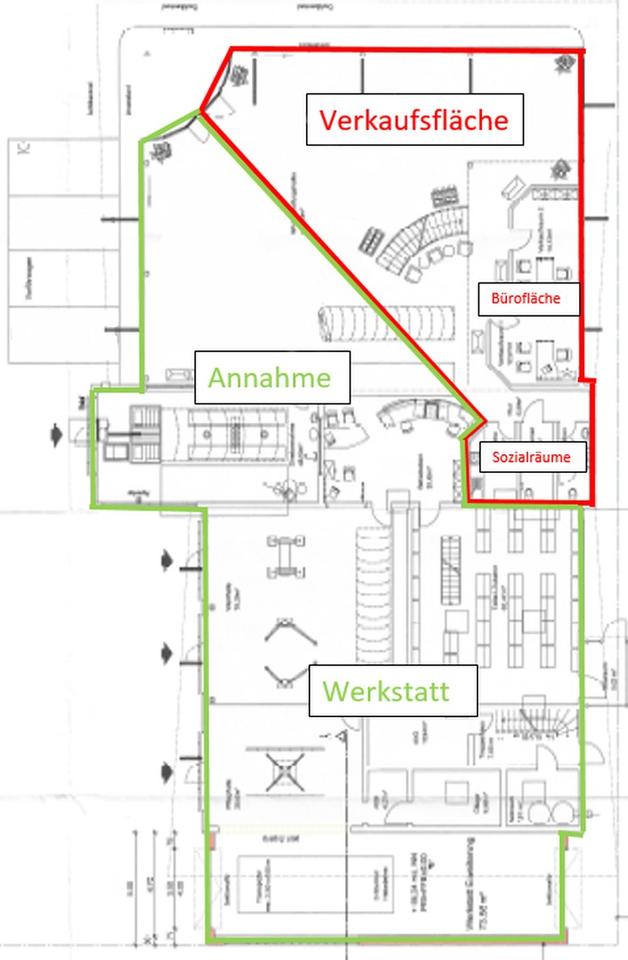 Zentrale Werkstatt inkl. Hebebühnen, Lagerfläche sowie moderner und möblierter Annahmefläche/ 670 m² – Bild 9