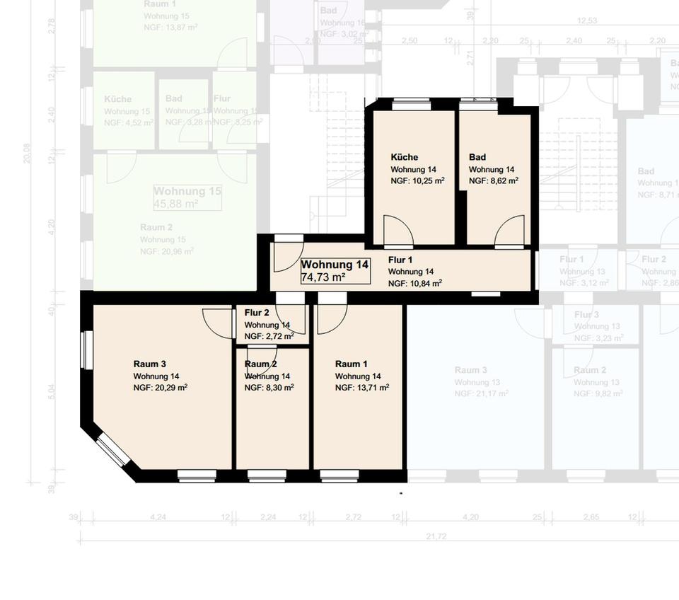 Attraktive 3-Zimmer-Wohnung mit EBK in Eberswalde – 75 m² im 3. OG mit Dielenboden & modernem Bad – Bild 11