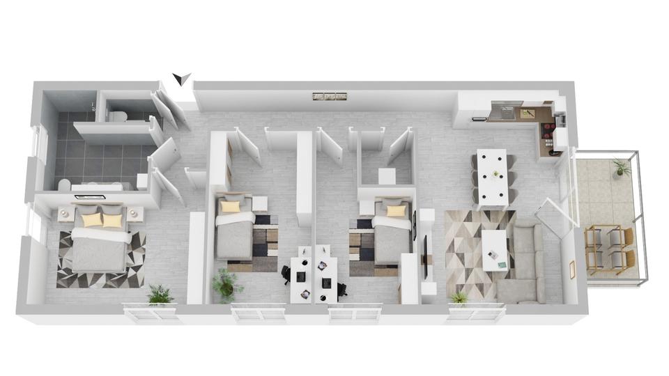 Stilvolle 4,5-Zi.-OG-Wohnung in Ergenzingen – hell, modern, mit Balkon & VVS-Bahnhof in 5 Gehmin. – Bild 2