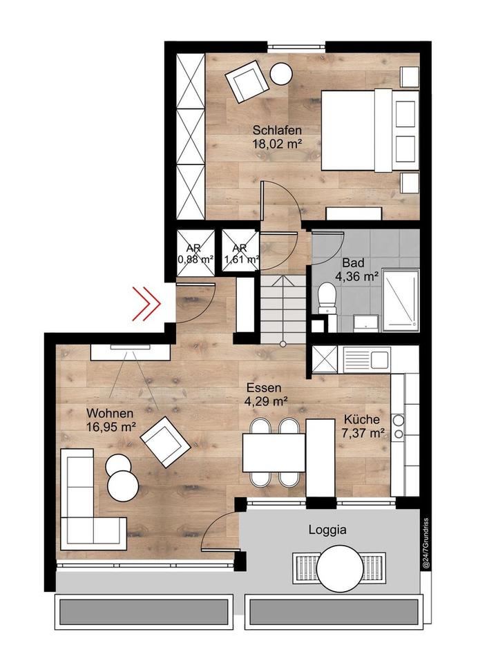 Stilvolle 2-Zimmer-Wohnung mit Balkon und Weitblick – modern renoviert und provisionsfrei – Bild 5