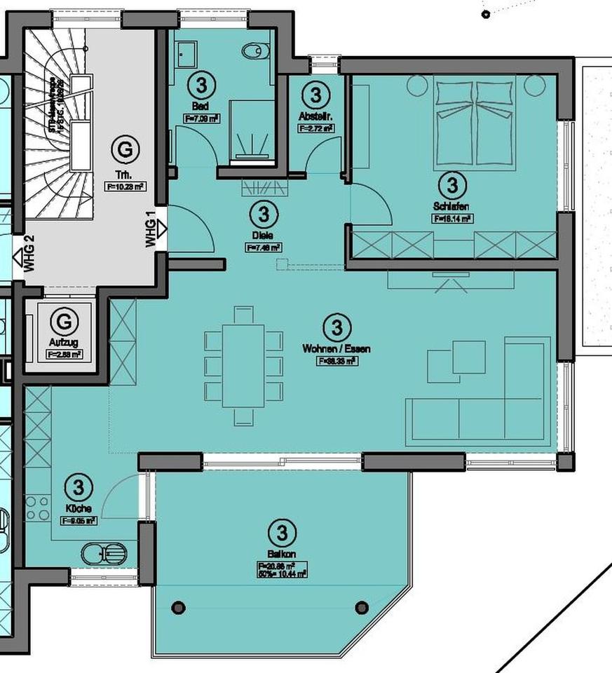 Barrierefreie OG - Wohnung, hell, offen gestaltet, hier fühlt man sich einfach Wohl. – Bild 12