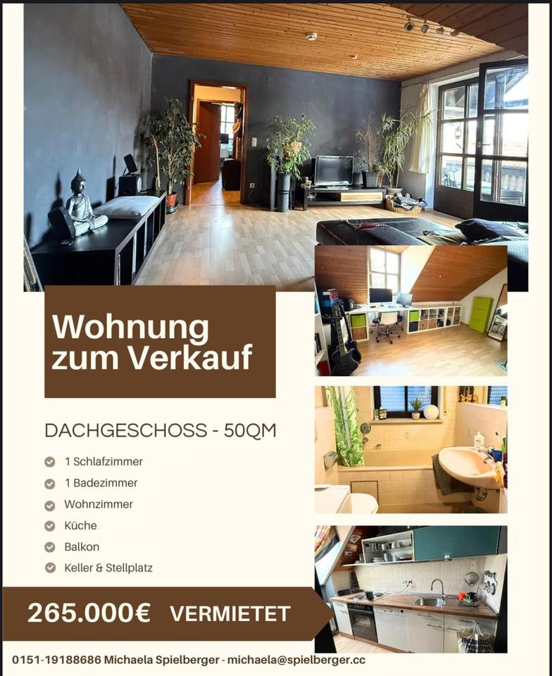 Charmante Dachgeschosswohnung in Augsburg – 50 m² – vermietet – ideale Kapitalanlage