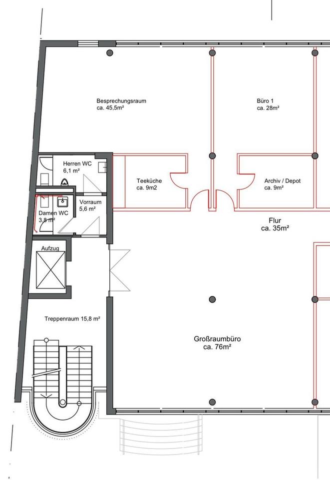 Büroflächen ab 15m², einzelne Büors anmieten o.ganze Etage+Teeküche +Internet (+Stellplätze+Lager) – Bild 23