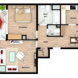 **Frisch renovierte 2,5-Zimmer-Wohnung mit Balkon, Aufzug und modernem Bad**