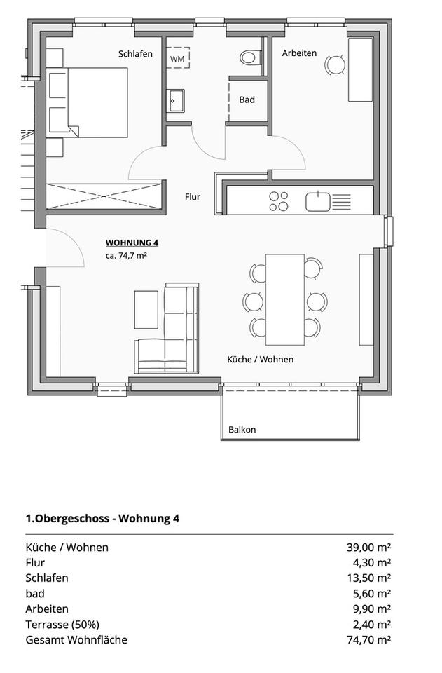 3 Zimmer Wohnung mit Südbalkon – Bild 23