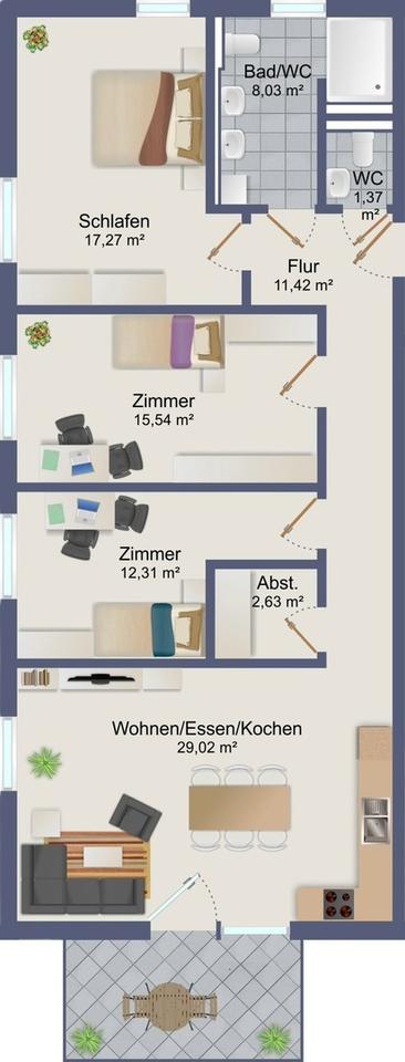 Stilvolle 4,5-Zi.-OG-Wohnung in Ergenzingen – hell, modern, mit Balkon & VVS-Bahnhof in 5 Gehmin. – Bild 14