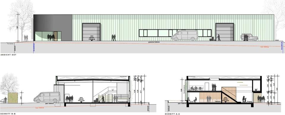 Büro 200m² und Produktionsflächen 640m² in modernem Architektur Neubau – Bild 3