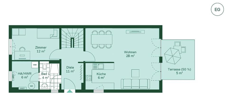 140qm Neubau-Doppelhaushälfte mit 6 Zimmern inkl. EBK, Parkett, elek. Rollläden, Zaun, 2 Pkw-Plätze – Bild 19
