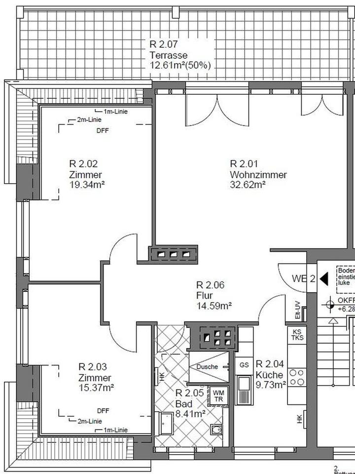 Schöne neu errichtete 3 bis 4 Zimmer-Dachgeschosswohnung mit geh. Innenausstattung und Dachterrasse – Bild 21