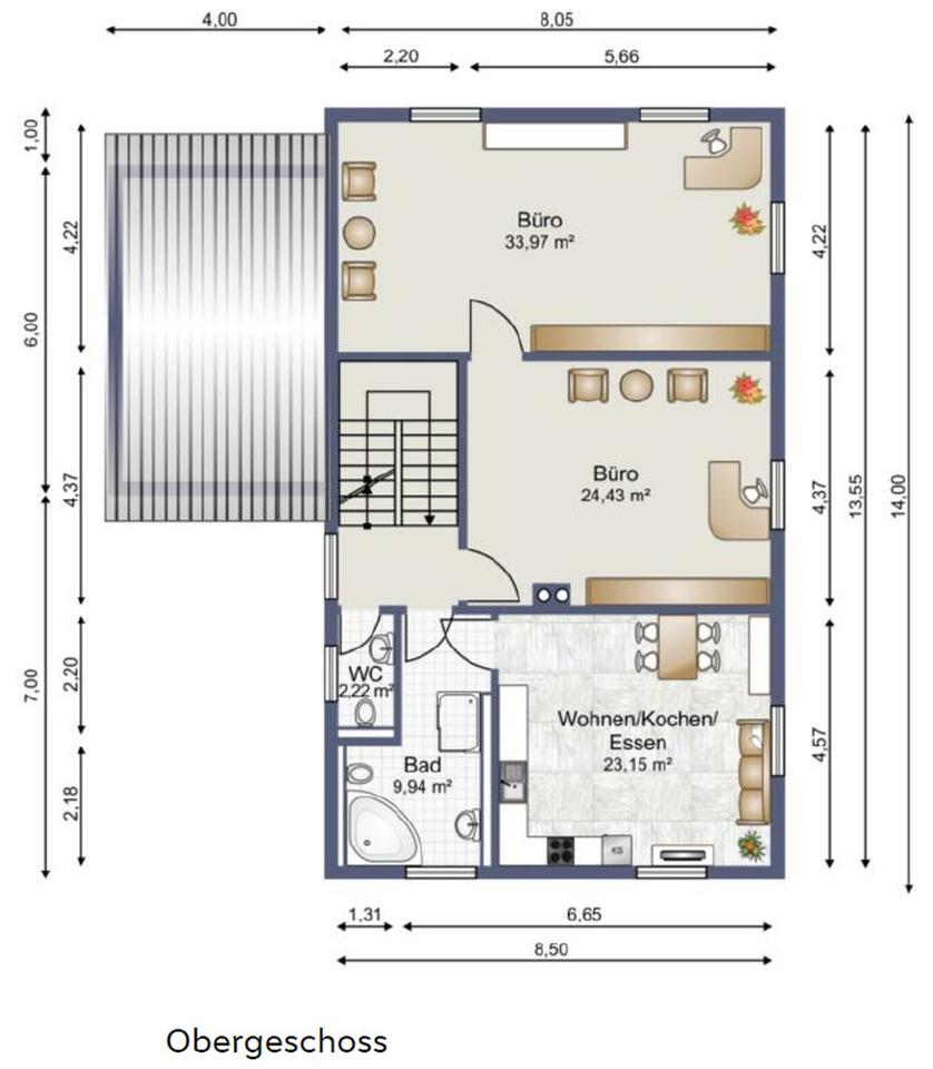 Attraktive Bürofläche im Obergeschoss – hochwertige Holzständerbauweise – Bild 8