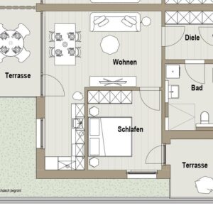 Traumhafte Dachgeschosswohnung mit Süd- und Westterrassen