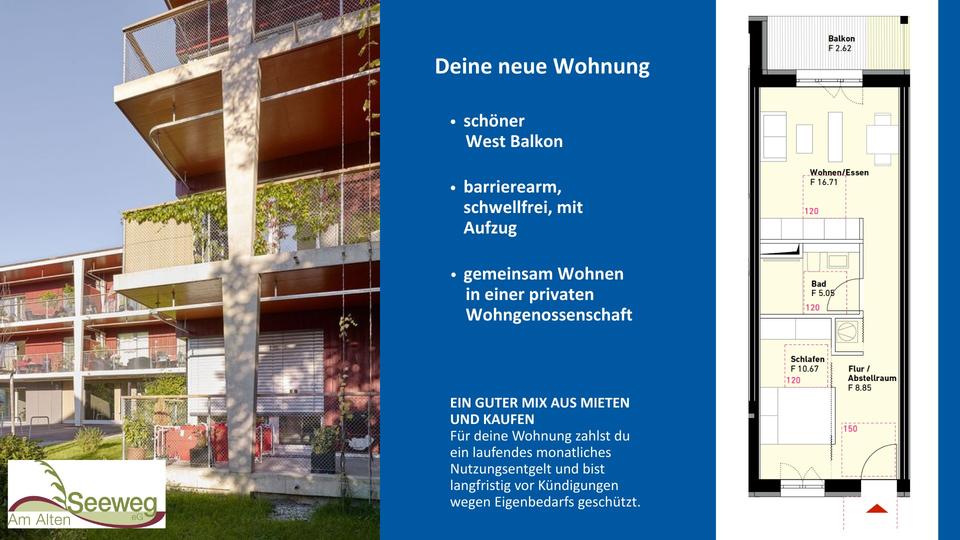 Op'n Holm - 3-Zimmer - Süd-West-Terasse - private Wohngenossenschaft