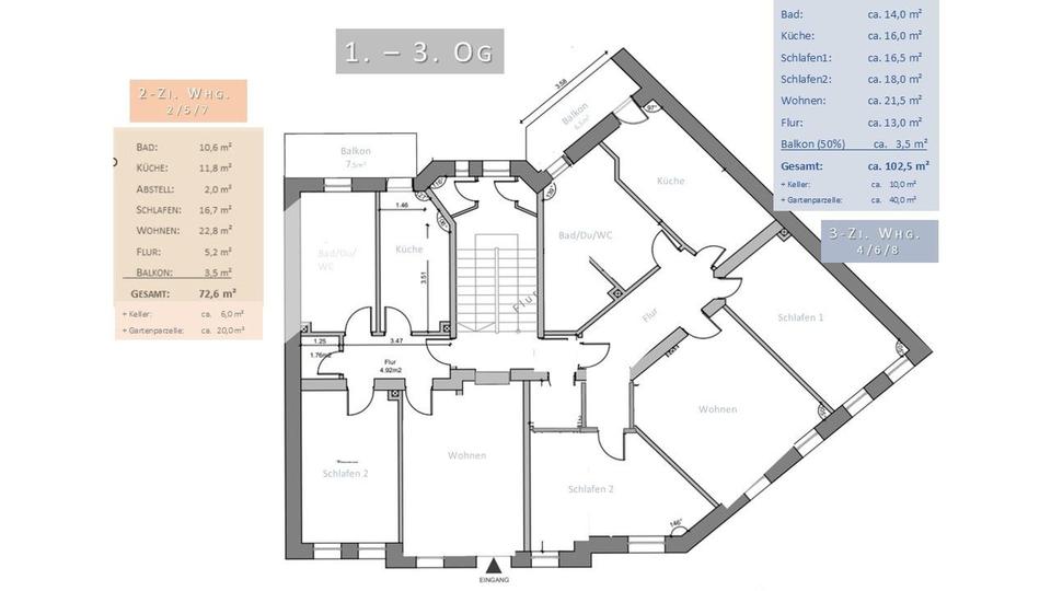 3-Zi. WHG + Balkon + Aufzug+Garten – Bild 19