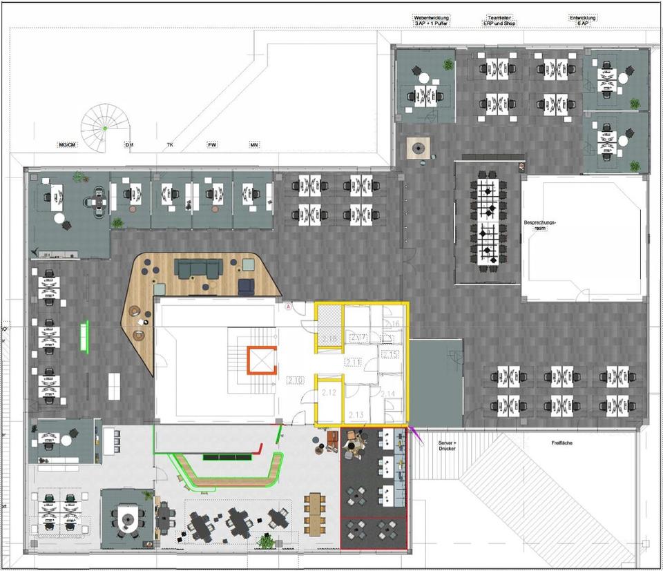 Bezugsfertige Bürofläche mit Glasbüros, Lounge & Top-Anbindung – möbliert möglich – Bild 18