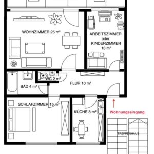 25 Min. nach Hamburg, 3‑Zi kernsaniert, 83m², EBK, Bad+WC, Balkon, Stellplatz, 996€, Tostedt