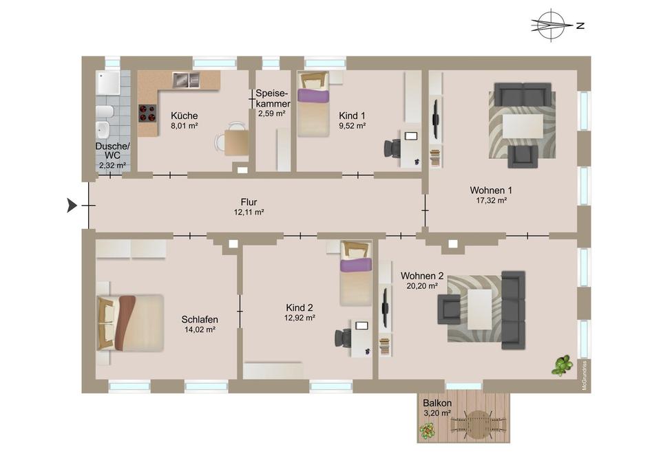 BS Innenstadtnah: 5-Zi. Altbau Wohnung im 1. OG von Privat: BLK, Stuck, Parkett, Garten – Bild 19