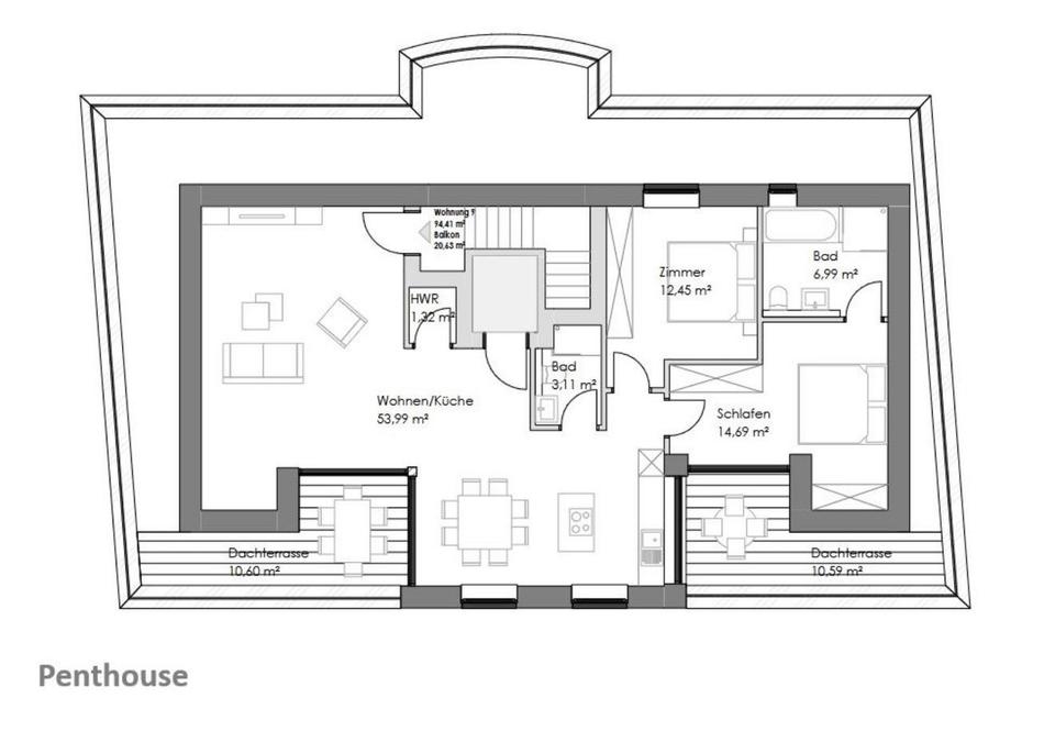 !Preisreduktion! Neubau Penthouse mit 2 Dachterrassen in den Pagodenhöfen – Bild 13