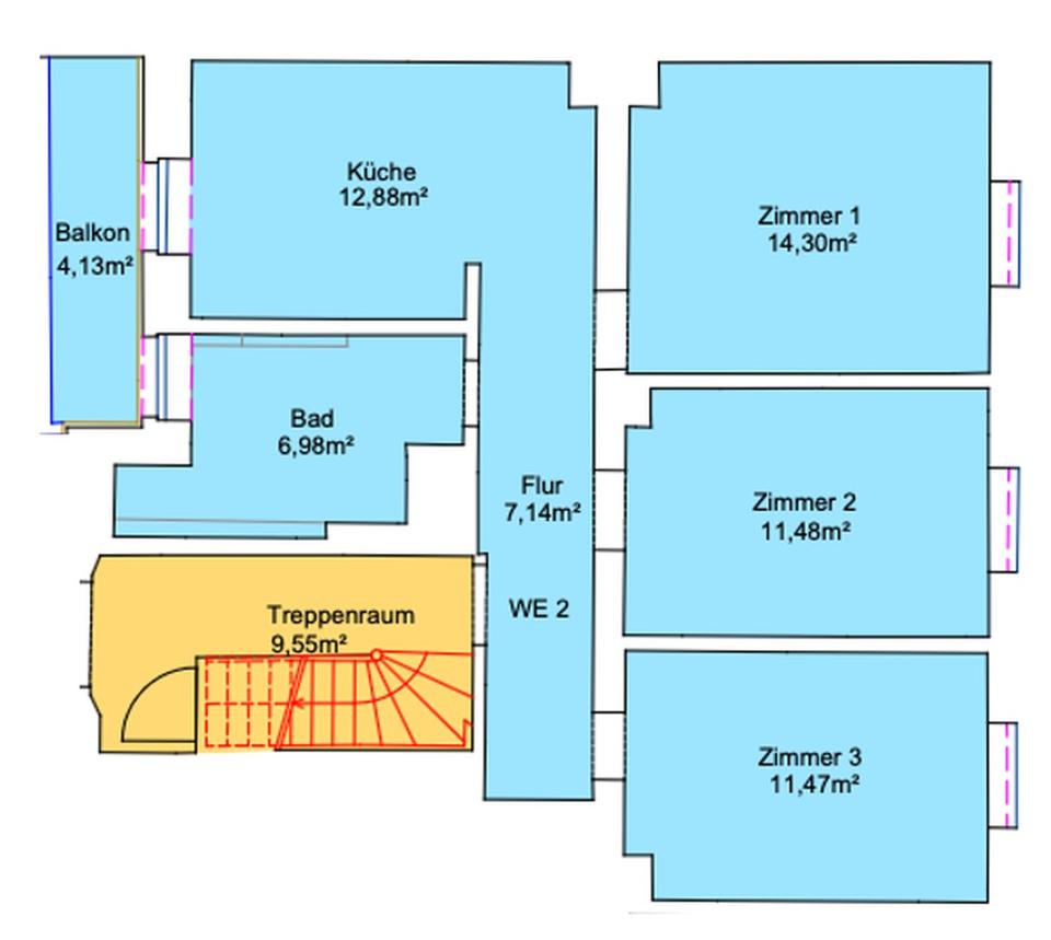 Wunderschöne 3-Zimmer-Wohnung mit Balkon und Küche – Bild 14