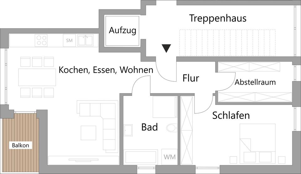 Barrierefreie Obergeschosswohnung mit Balkon im Zentrum von Neunkirchen – Bild 6