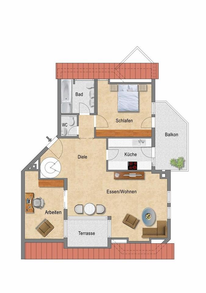 Kapitalanlage: Hochwertige 3,5-Zimmer-DG-Galeriewohnung mit 2 Balkonen, 2 Bädern, TG – Bild 17