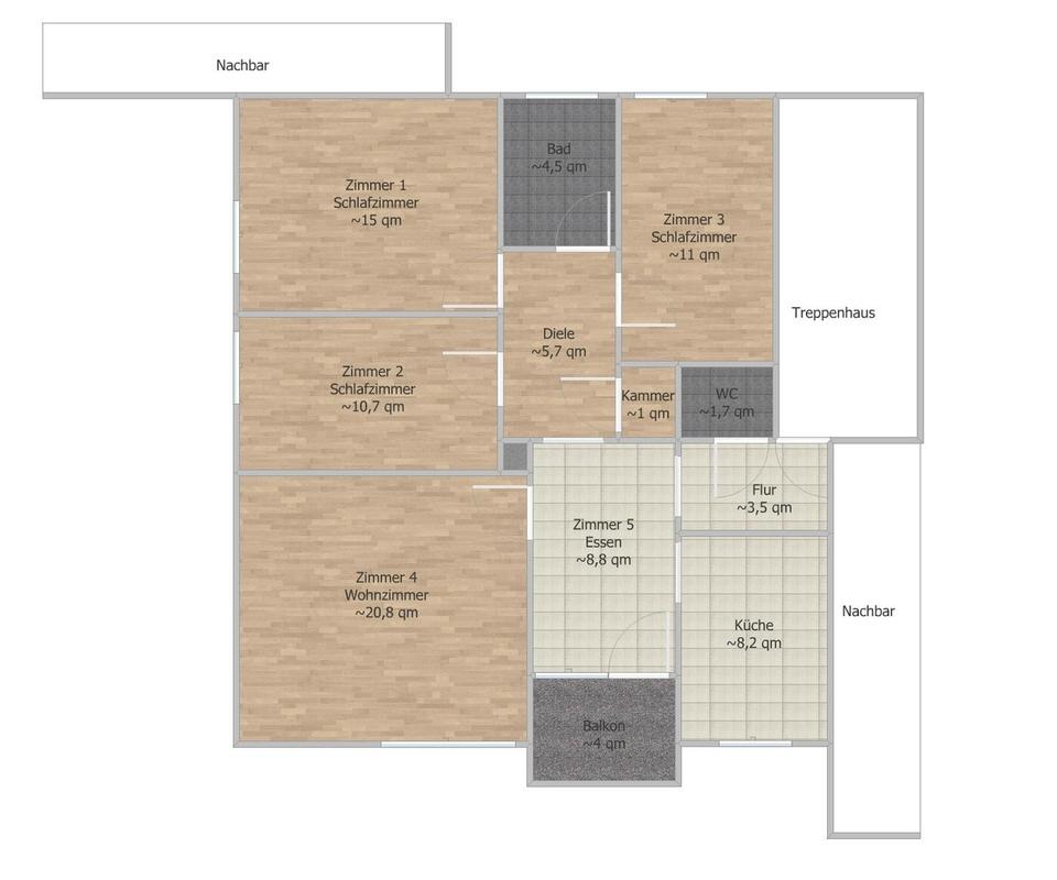 Vermietete, modernisierte 4,5-Zimmer-Wohnung mit Balkon und EBK in Landshut – Bild 17