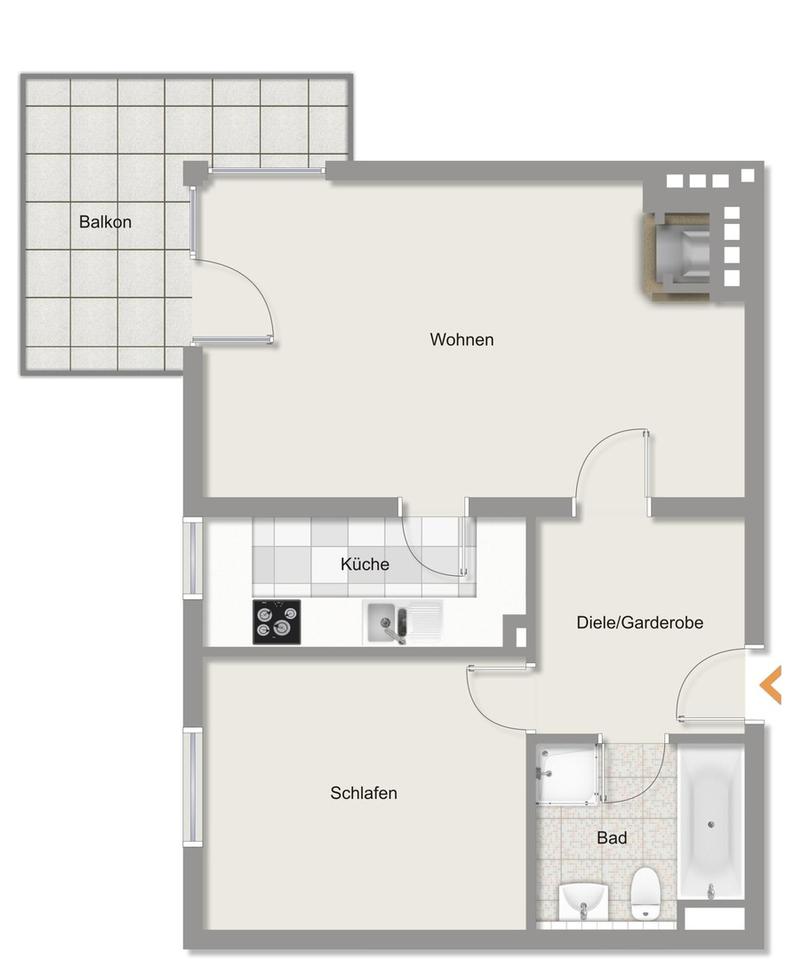 2 ZIMMERWOHNUNG EIGENTUMSWOHNUNG IN ABSOLUTER BESTLAGE OFFENBACH WESTEND – Bild 13