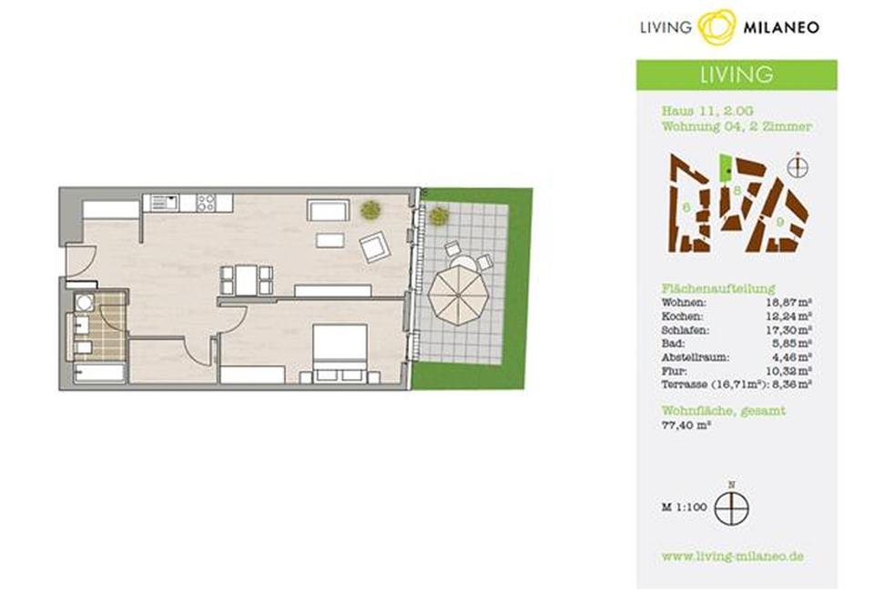 Toll geschnittene Terrassenwohnung mit EBK und TG im Milaneo! – Bild 10