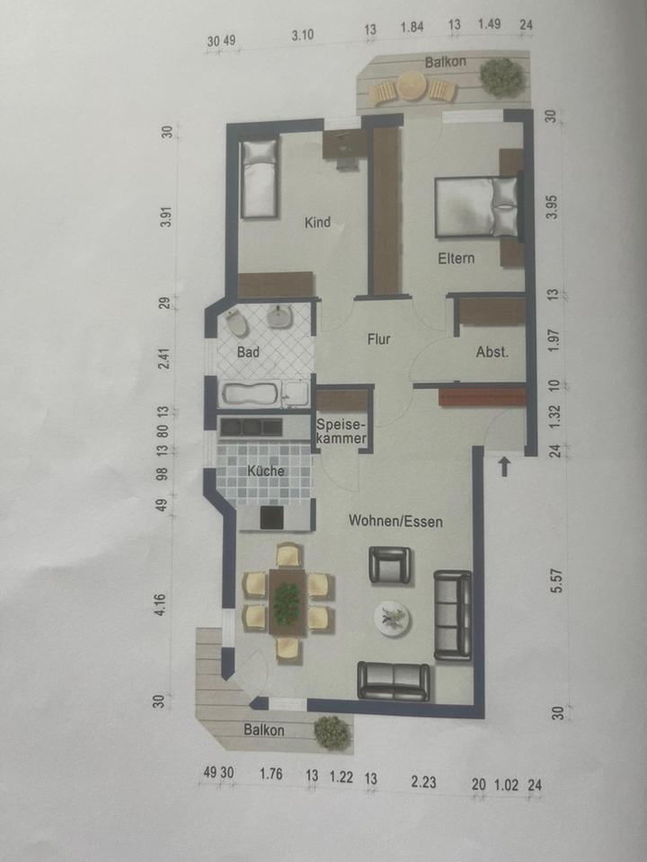 Moderne Wohnung mit 2 Balkonen in Ortsrandlage! – Bild 30