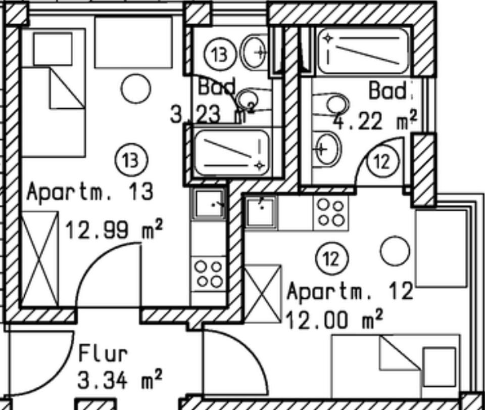 Studenten/Azubi Apartment möbliert mit Küche + Bad + Fitnessraum + Garten***Erstbezug*** – Bild 8