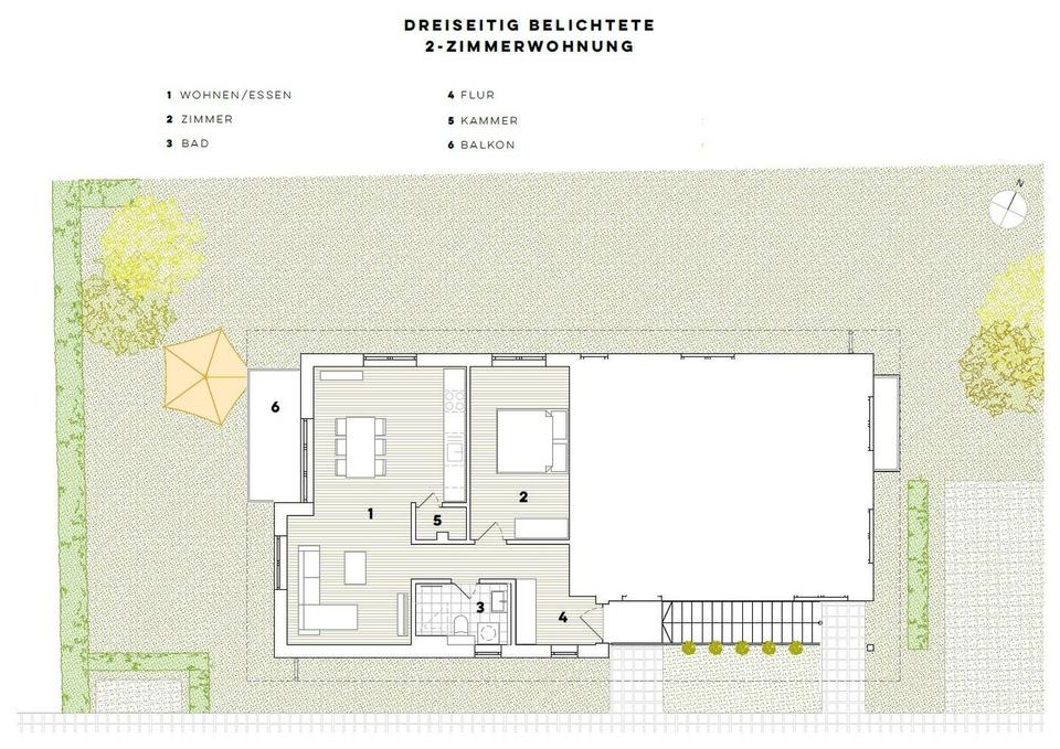 Ankommen & wohlfühlen: 2-Zimmer-Neubauwohnung im Erstbezug mit Balkon & Stellplatz – Bild 7