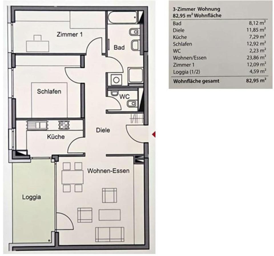 Modern wohnen im Grünen - helle 3-Zimmer Wohnung mit Loggia und Wohlfühlcharakter – Bild 7