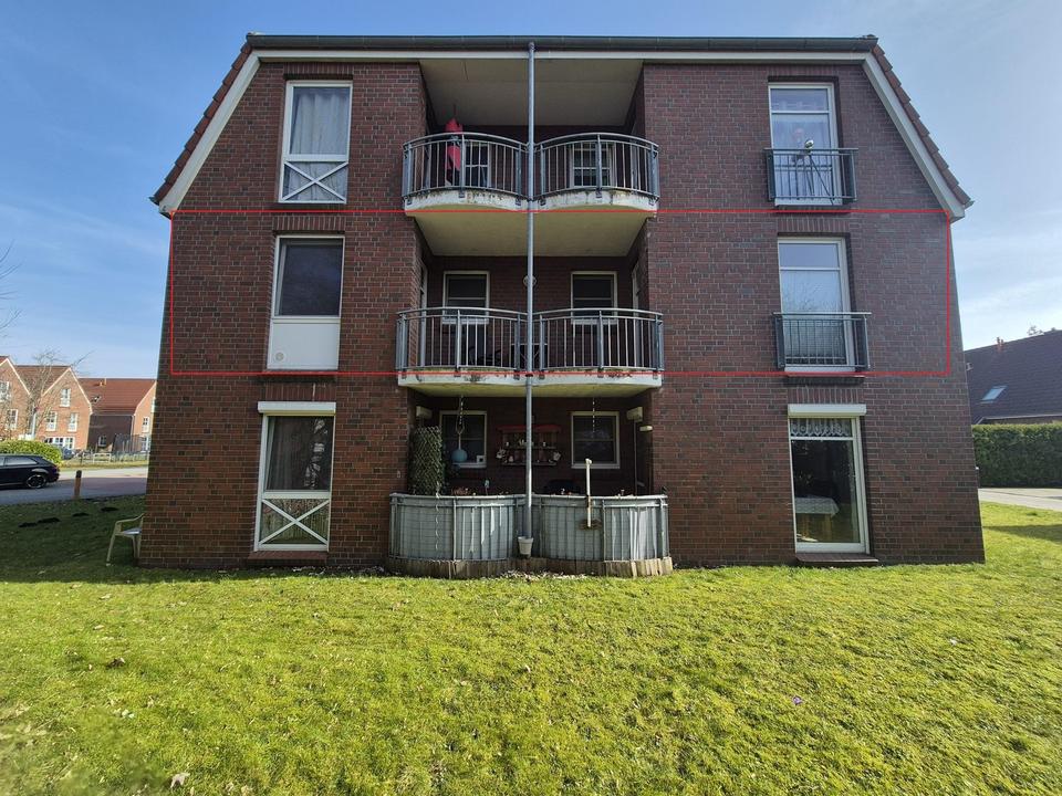 Modernisierte Eigentumswohnung in Emden-Larrelt mit Westbalkon, Stellplatz, Einbauküche