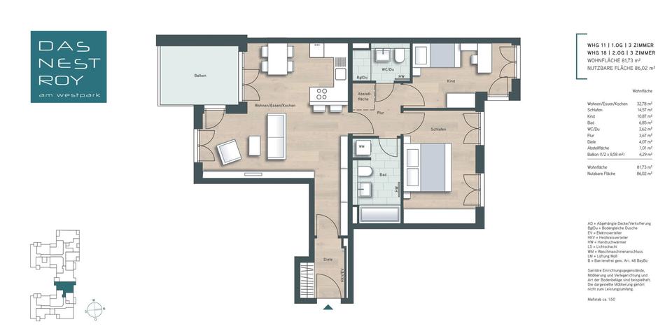 *BEZUGSFERTIG* 3-ZIMMER-STADTWOHNUNG MIT SÜDBALKON DIREKT AM WESTPARK – Bild 3