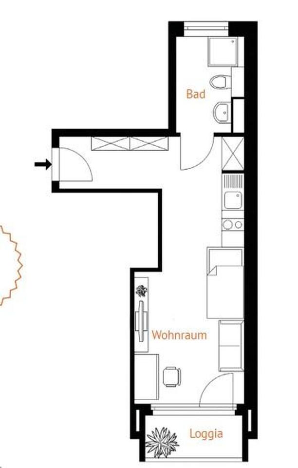 Studentenwohnung Exklusive 1 Zimmer Wohnung Appartment mit Loggia für Studenten TH Nähe – Bild 19
