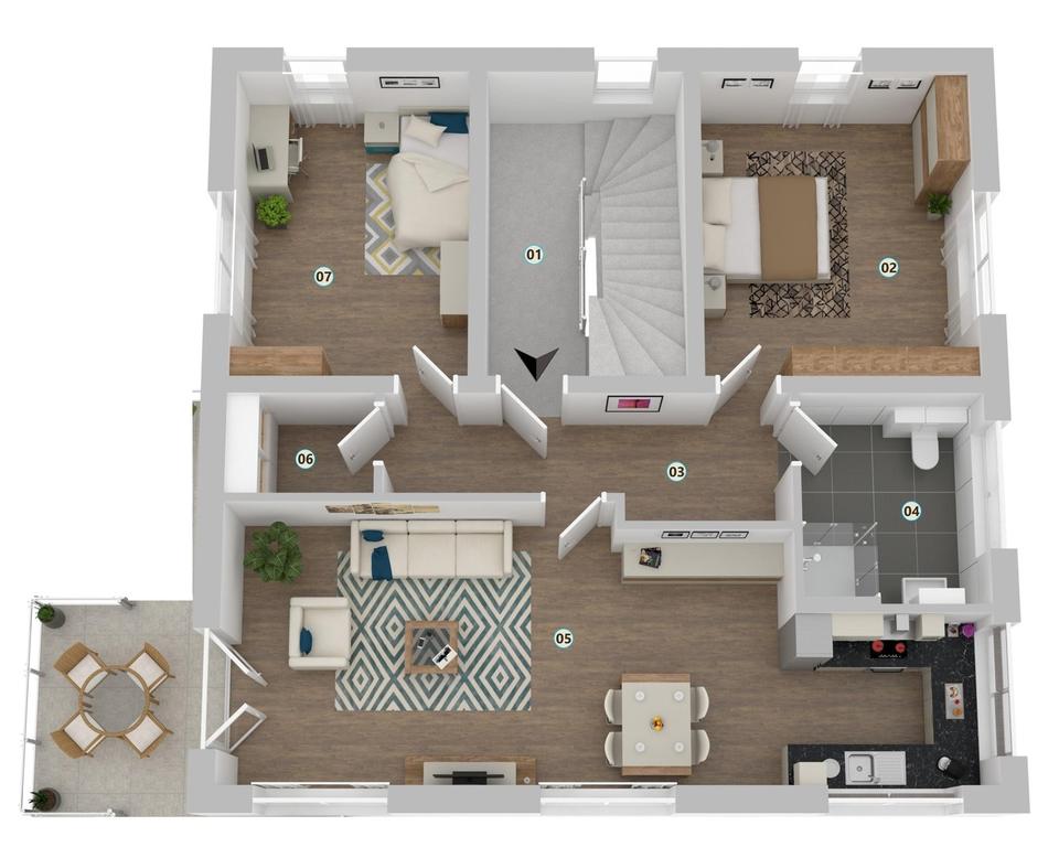 Moderne 3-Zimmer Etagenwohnung mit Balkon, Einbauküche & Wohlfühl-Klimaboden