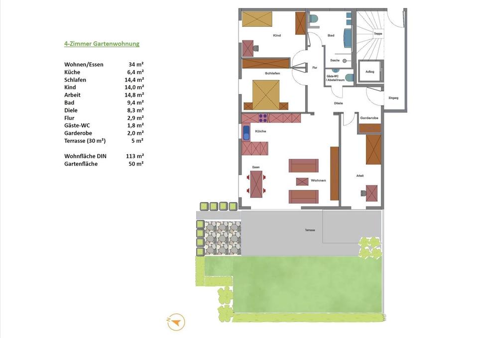 Moderne 4-Zimmer Gartenwohnung mit Terrasse in Westlage – provisionsfrei – Bild 11