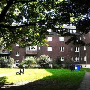 2,5 Zimmer Wohnung, großer Wohn- und Kochbereich, Bad und Gäste-WC, Grünanlage hinter dem Haus