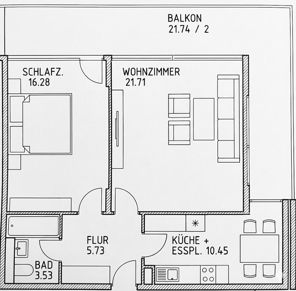Moderne 2-Zimmer-Wohnung | Westbalkon, ruhig, viel Licht | Provisionsfrei – Bild 9