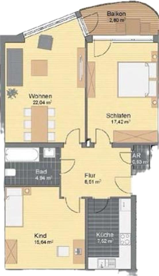 3-Zimmer-Wohnung mit Balkon und TG-Stellplatz – Bild 8
