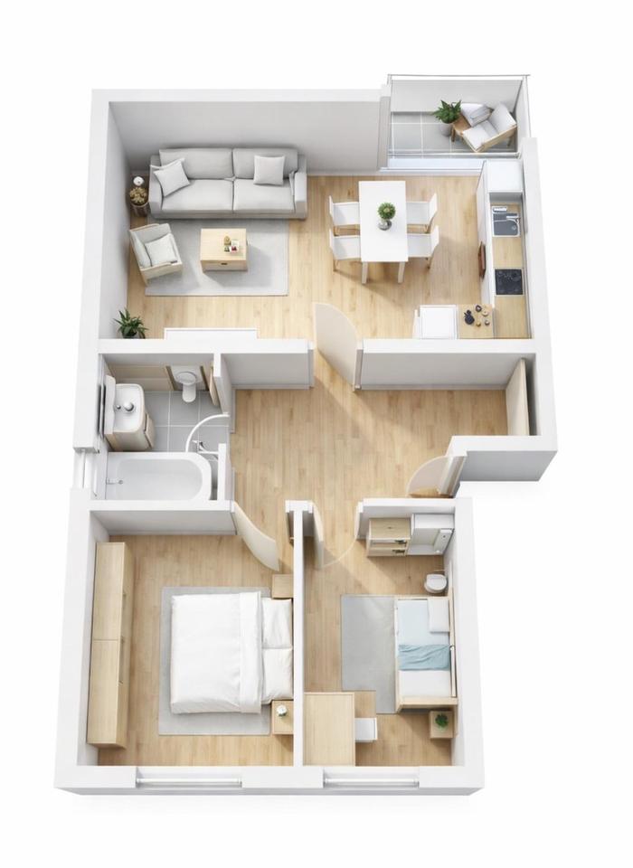 Möblierte 3 ZBK mit Balkon - Nahe U-Bahn - Preis inkl. NK - sofort bezugsfertig – Bild 12