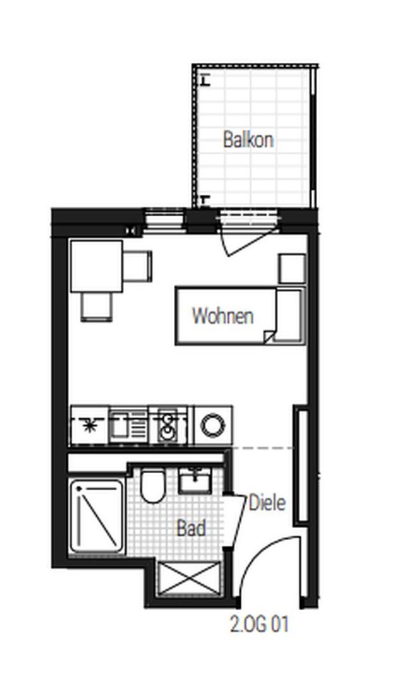 Charmante vollmöblierte 1-Zimmer-Neubauwohnung im 2. OG WE 26 – Bild 21