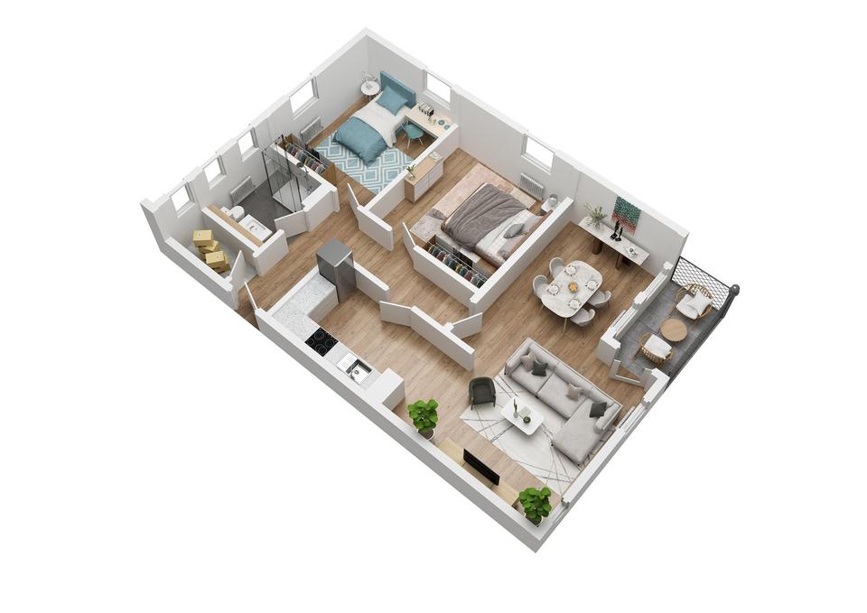 Lichtdurchflutete, sanierte 3-Raumwohnung mit Top-Grundriss – Bild 2