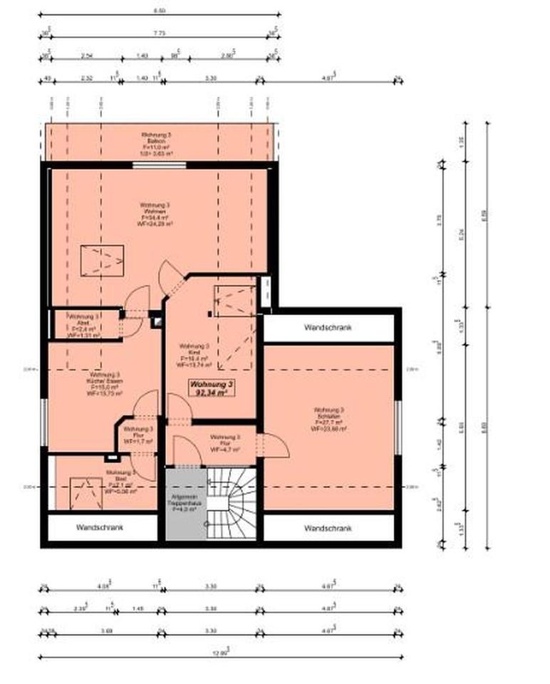 Frisch sanierte Dachgeschosswohnung mit Klimatisierung und Balkon am Ortsrand – Bild 11