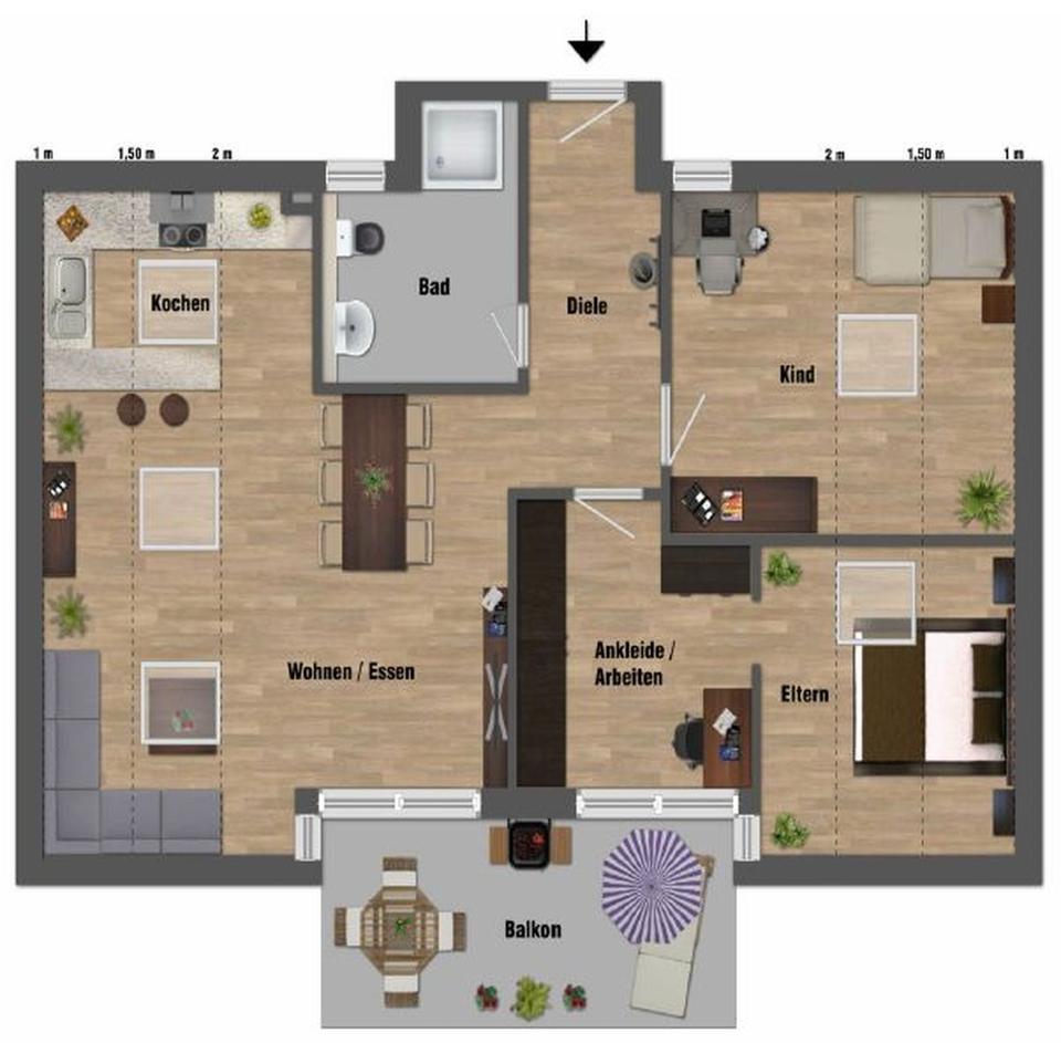 Moderne und helle 3,5-Zimmer-Wohnung | Balkon & Garage | EBK | 3 Min U-Bahn | Nähe Uni Hohenheim – Bild 13