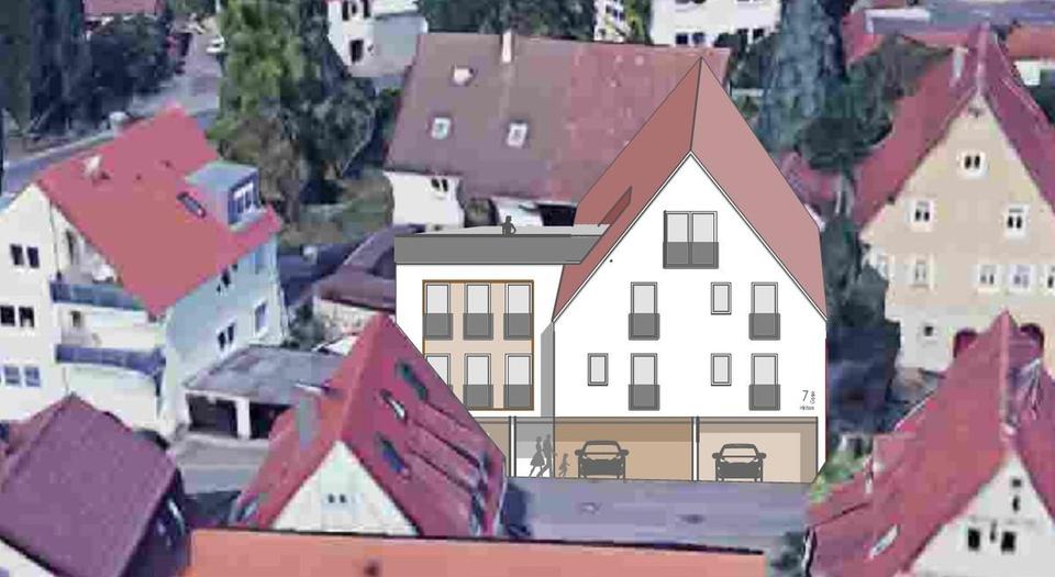 Aichtal-Aich: MFH-Projekt mit Baugenehmigung – 7 WE – 464,79 m² Wfl – 7 Carports – provisionsfrei