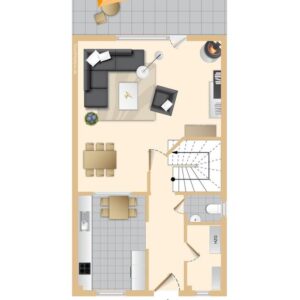 Mod. 1 Fam.-Haus, Garage + Carport, kl. pfl. Grundstück in ruhiger Lage