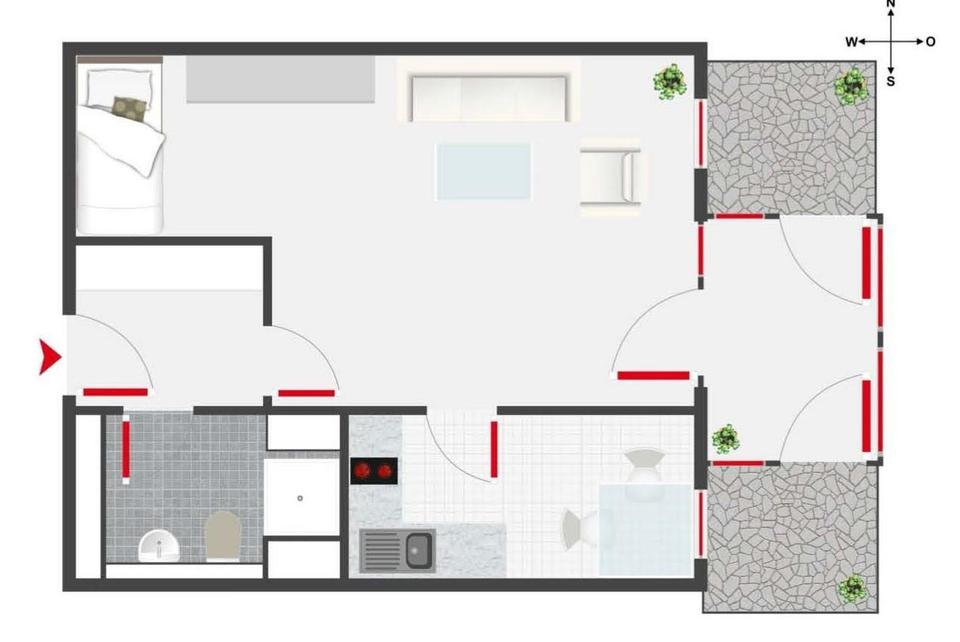 Große 1-Zimmer Wohnung mit separater Küche, großem Balkon und Lift – Bild 21