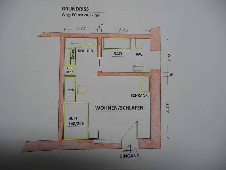 1 Zi.Wohnung mit Einbauküche u. Bad/WC in Hösbach-Ort – Bild 9